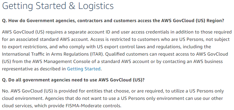 AWS GovCloud use of non-US Persons